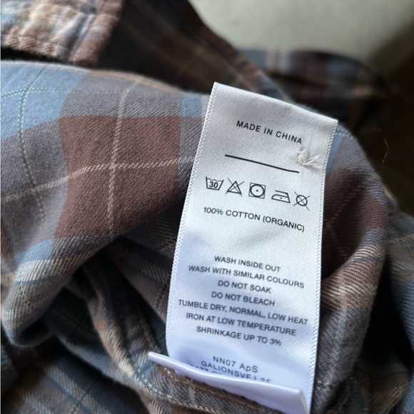 NN 07. | Mens Deon Brushed Flannel Checked Shirt Brown/Blue | size large - Picture 11 of 11